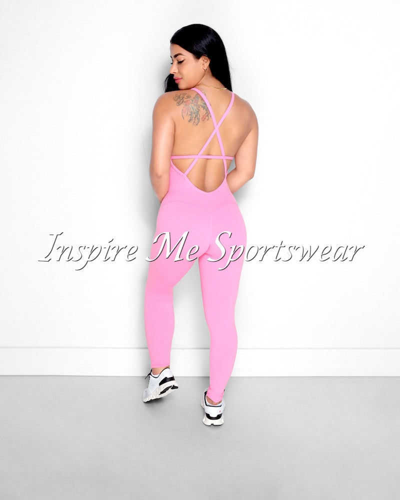 CROSS-BACK WORKOUT JUMPSUIT