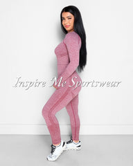 TWO TONE RAZER CUT CROP TOP ACTIVEWEAR SET